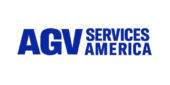 Identidad visual de AGV Services America con logotipo azul y diseño corporativo.
