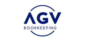 Logotipo de AGV Bookkeeping en color azul con las iniciales AGV y el nombre de la empresa.